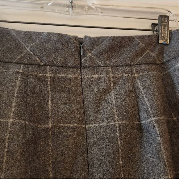 Chadwicks of Boston gray plaid wool blend knee length lined skirt Size 4 - Picture 5 of 6